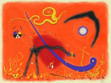 Cat Looking at an Object on a Summer Night